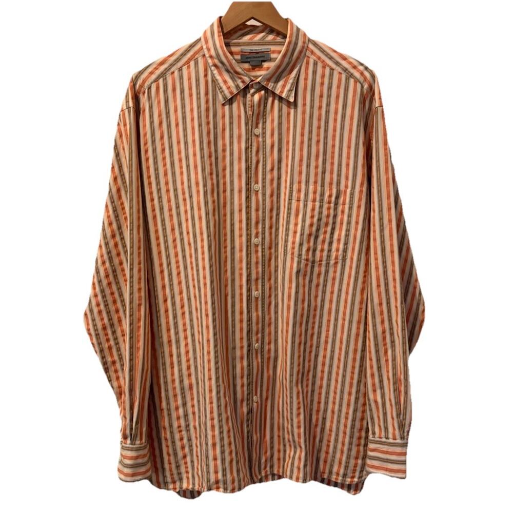 Johnston And Murphy Men’s Long Sleeve Dress Shirt Size XXL-Strips